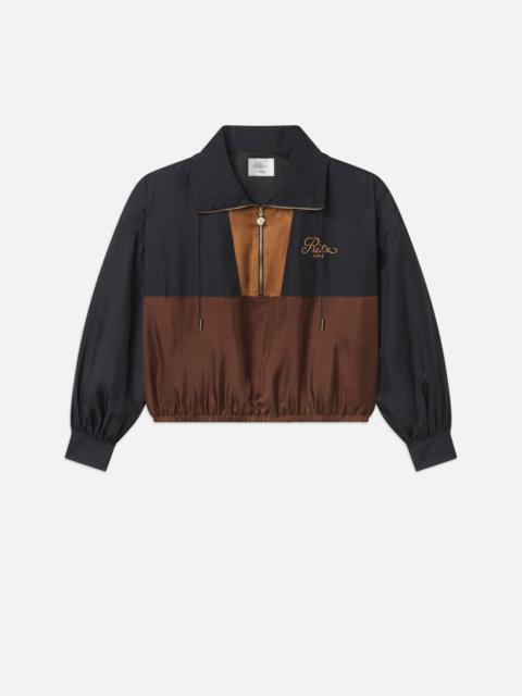 FRAME The Ritz Silk Half Zip Jacket