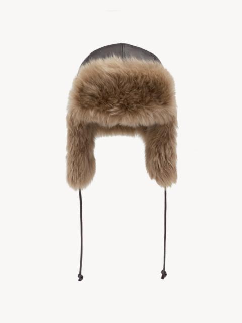 SAINT LAURENT SHEARLING TRAPPER HAT IN LAMBSKIN