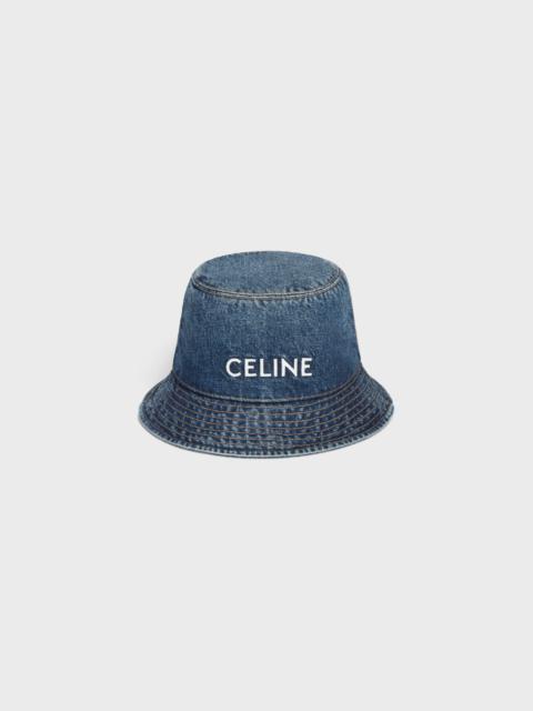 Celine embroidered union wash denim bucket hat