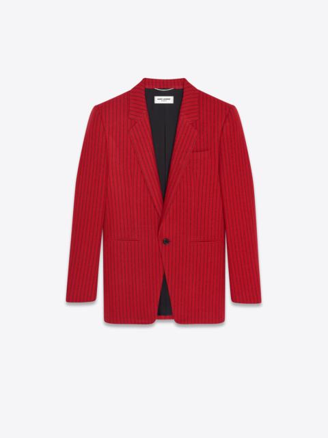 SAINT LAURENT single-breasted jacket in striped wool