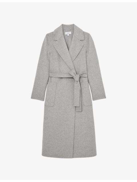 REISS Lucia Double-Breasted Regular-Fit Wool-Blend Coat