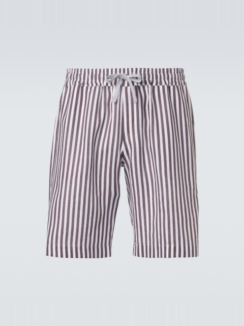 FEDELI Striped linen Bermuda shorts