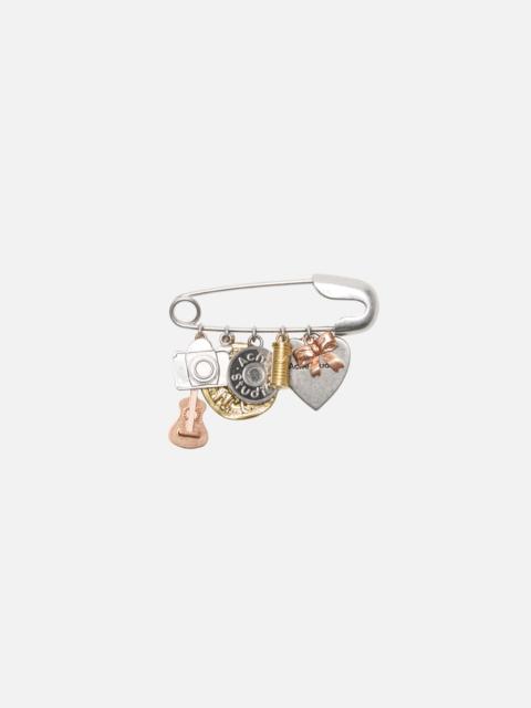 Acne Studios Brooch with charms - Semi matt silver/Multi