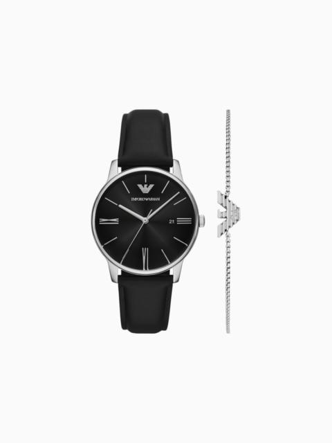 EMPORIO ARMANI LEATHER STRAP WATCHES