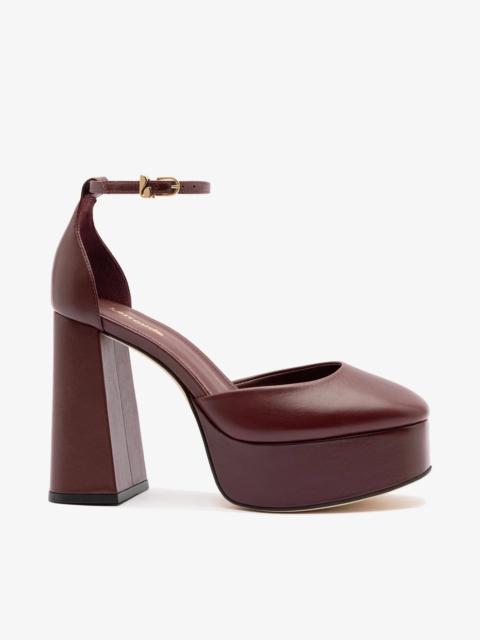Larroudé Ari Platform Pump Burgundy Leather