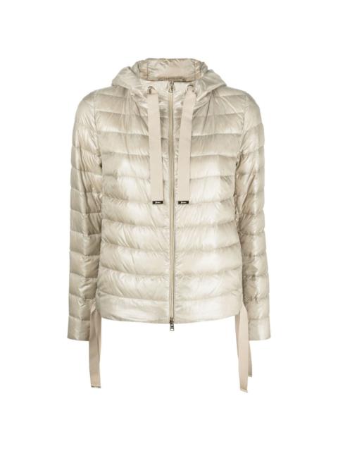 quilted hooded down jacket