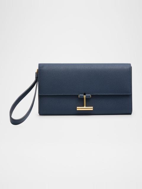 TOM FORD Tara Flap Pouch Wristlet in Grain Leather