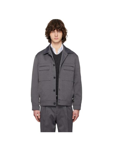 HUGO Gray Virgin Wool Jacket