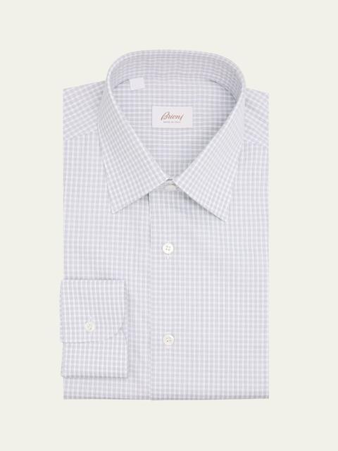 Brioni Men's Classic-Fit Micro-Check Cotton Dress Shirt