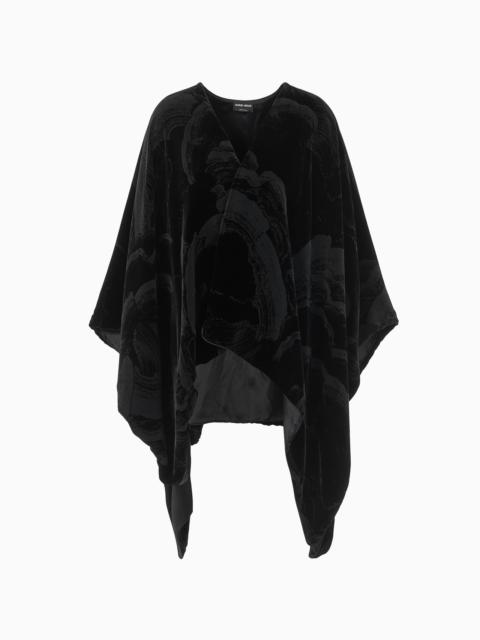 GIORGIO ARMANI LASER-CUT VELVET CAPE