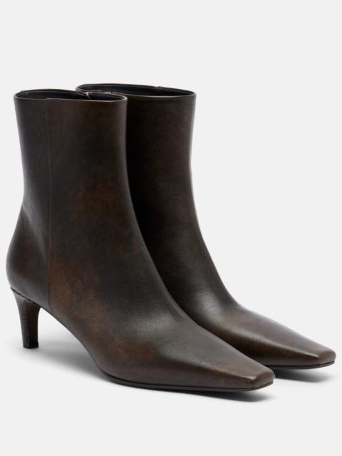 Brunello Cucinelli Monili leather ankle boots