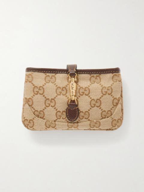 GUCCI Jackie Leather-trimmed Canvas-jacquard Wallet