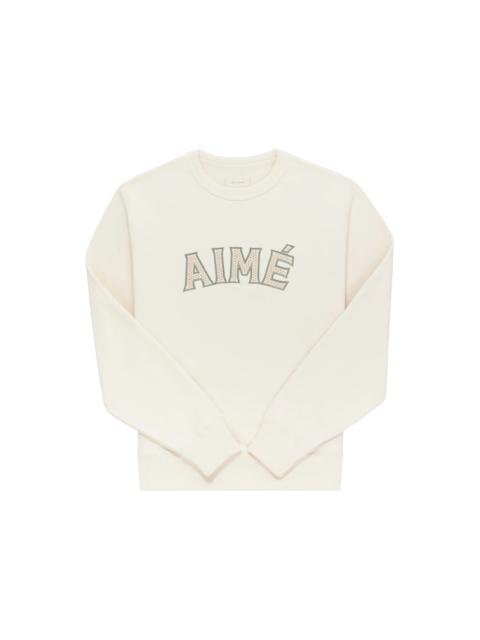 AIMÉ LEON DORE Aime Leon Dore Raffia Appliqué Crewneck Sweatshirt White