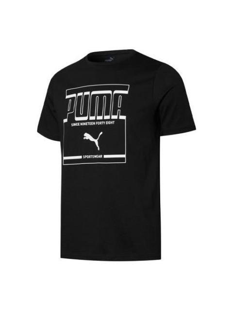 PUMA PUMA Graphic Logo Printing Round Neck Sports Short Sleeve Black 847719-01