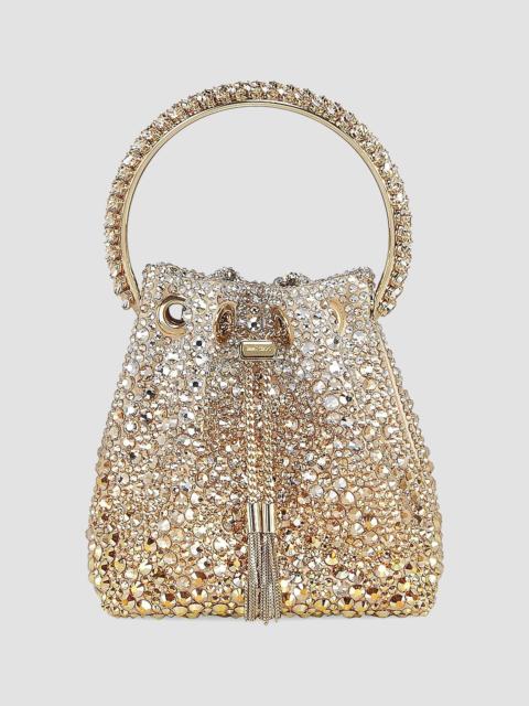 JIMMY CHOO Women's Bon Bon Crystal-Embellished Top Handle Bag - Gold Silver