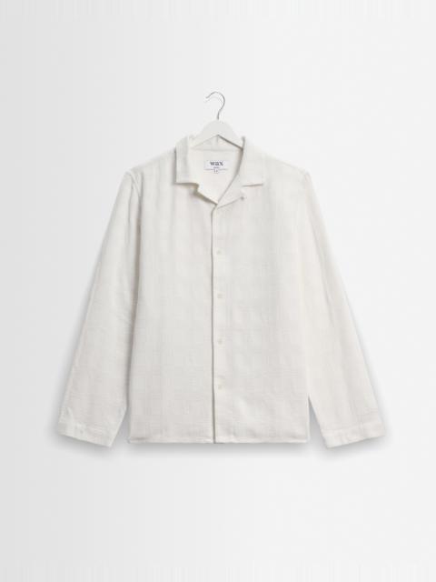 Wax London Corey - Off White Dobby Check Cotton Shirt