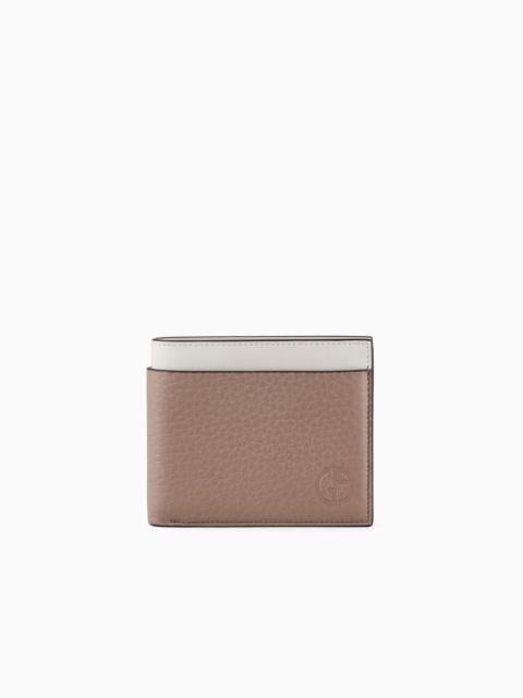 GIORGIO ARMANI Two-toned leather bifold wallet
