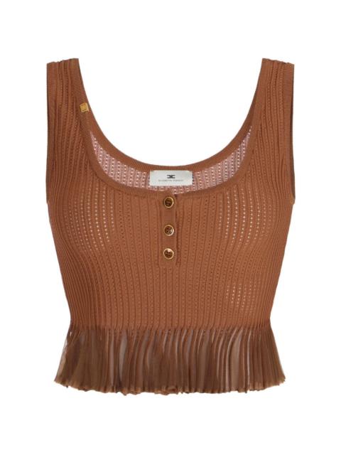 ELISABETTA FRANCHI button ruffled tank top