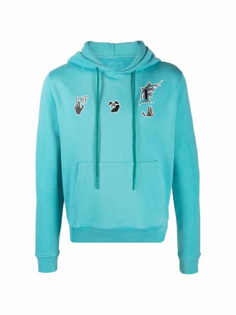 Off-White x MLB Florida Marlins logo-print hoodie