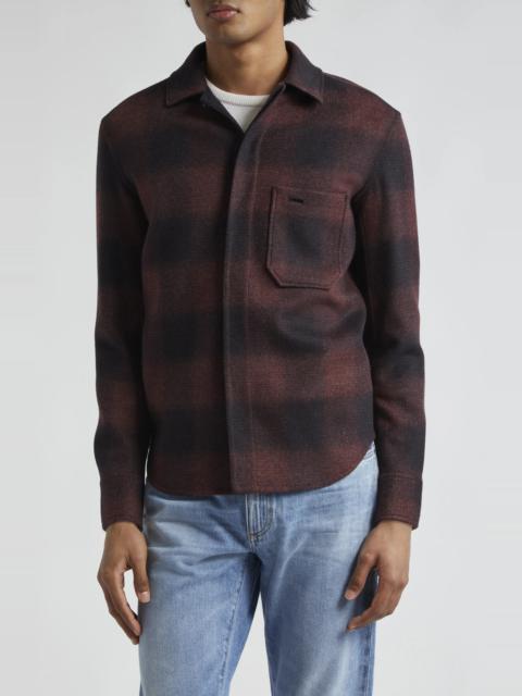 Ombré Plaid Trofeo Wool & Cashmere Double Face Overshirt