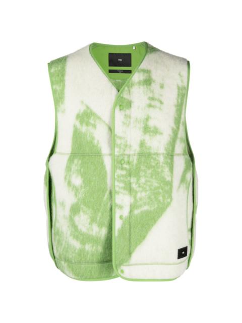 graphic-print felted vest