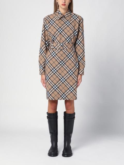 Burberry Check wool blend chemise dress