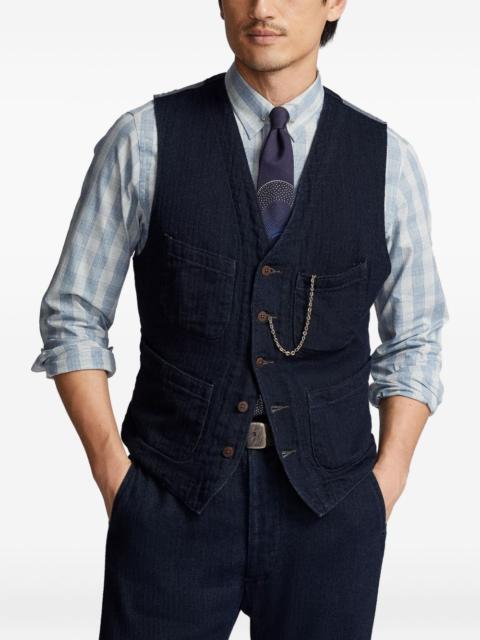 RRL by Ralph Lauren denim-panel waistcoat