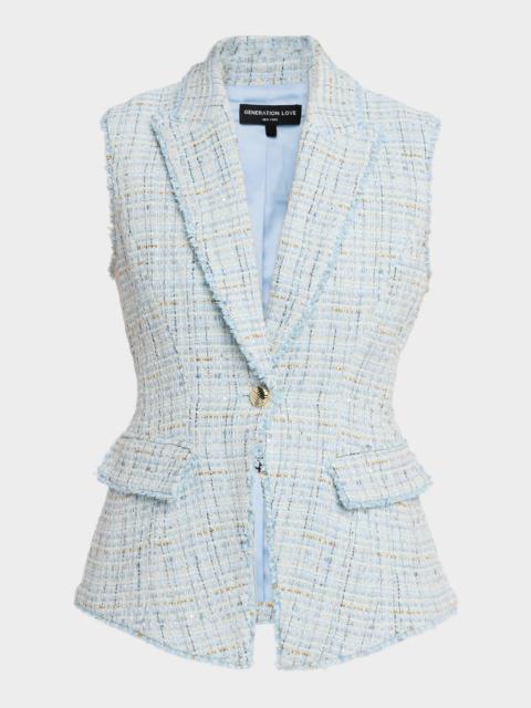 GENERATION LOVE Rialto Tweed Sleeveless Blazer