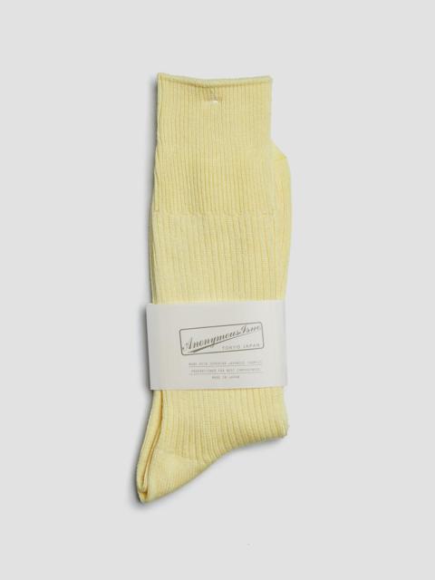 Nigel Cabourn Anonymous Ism Brilliant Crew Sock in Yellow Melange