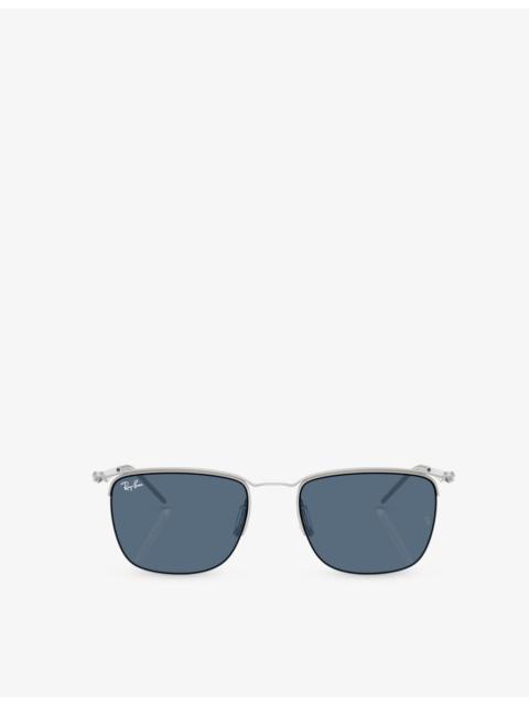 Ray-Ban RB8550 Square-Frame Metal Sunglasses