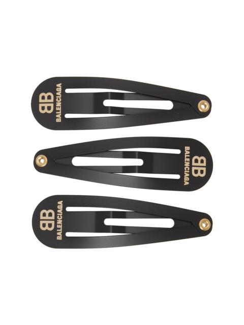 BALENCIAGA Three-Pack Black Hair Clips