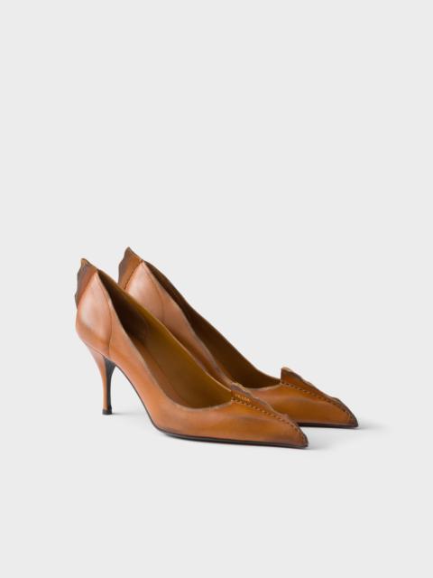 Prada Antiqued leather pumps
