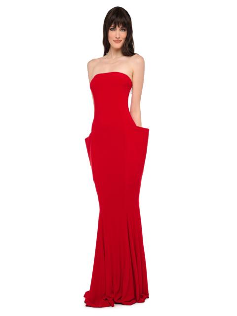 NORMA KAMALI STRAPLESS WING FISHTAIL GOWN