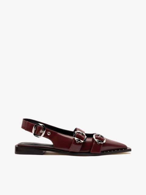 Larroudé Patti Flat Burgundy Leather