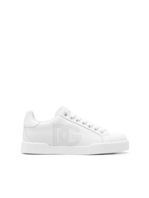 Dolce & Gabbana Portofino perforated-logo leather sneakers