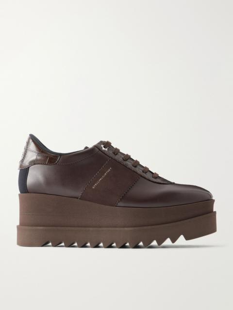 Stella McCartney Snake-effect leather sneakers Brown