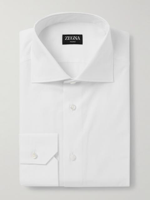 ZEGNA Cutaway-Collar Cotton-Twill Shirt