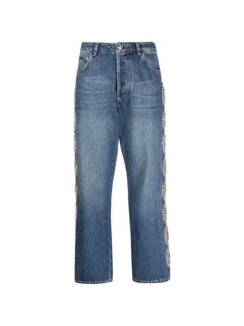 PHILIPP PLEIN Crystal Cable wide-leg jeans