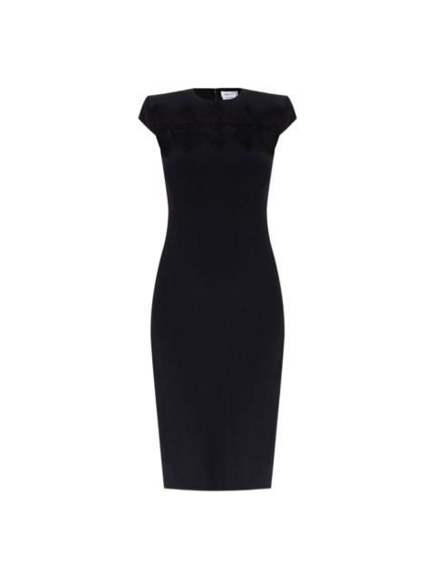 【Alexander McQueen】★tailored pencil midi dress Alexander McQueen Leaf Midi Pencil Dress in Dahlia Pink