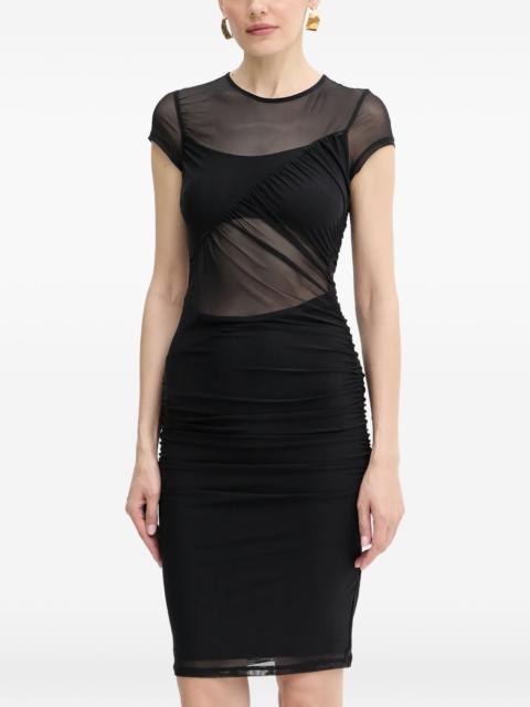 GUESS USA mesh ruched midi dress
