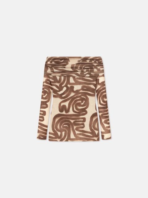 Nanushka Off-The-Shoulder Mesh-Jersey Top