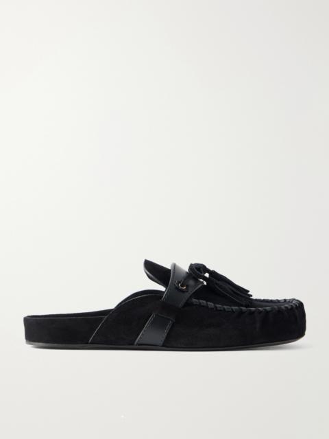 Isabel Marant Malvin Leather-trimmed Suede Mules