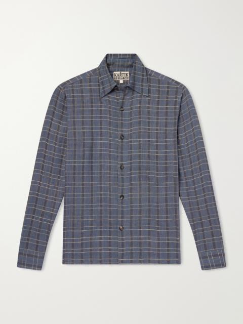 KARTIK RESEARCH Checked Cotton and Silk-Blend Shirt