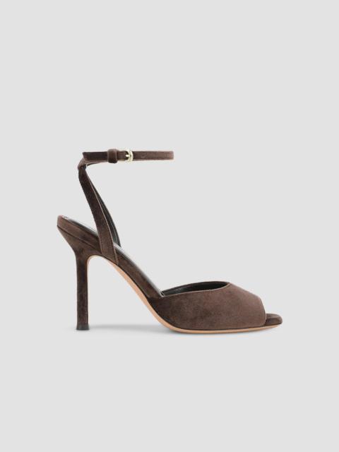 Favorite Daughter Women's Yasmine 95mm Velvet Sandals - Coffee Bean