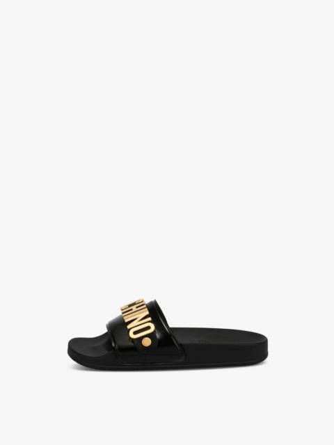 Moschino PVC SLIDE SANDALS WITH LETTERING LOGO