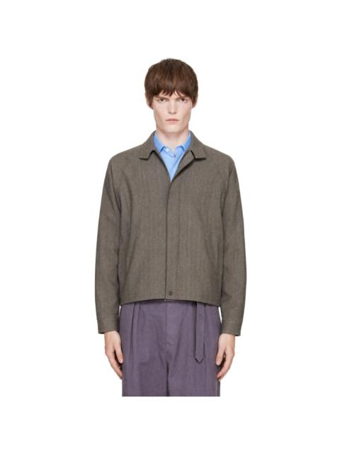 SOSHIOTSUKI Gray Melange Stripe Trucker Jacket