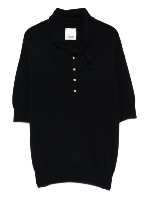 Allude bow-detailed button pullover