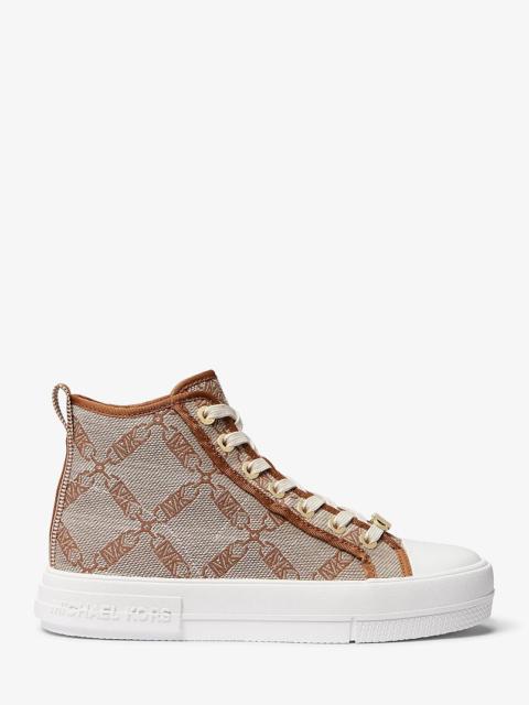 MICHAEL KORS Evy Empire Logo Jacquard High-Top Sneaker