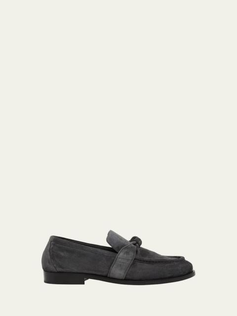 Bottega Veneta Men's Astaire Knot Suede Loafers