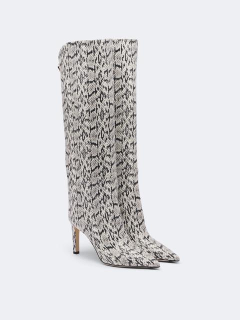 JIMMY CHOO Alizze snake-effect leather knee-high boots